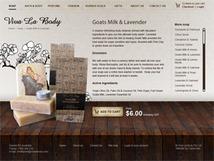 This unconventional design uses a grid framework Viva La Body screenshot
